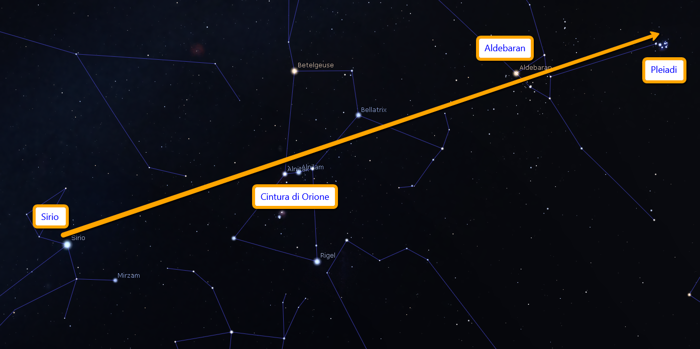 Starhop_Sirio_Aldebaran_da_cintura_di_Orione